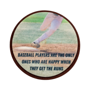 Sample Classy AF cookies saying "baseball players are the only ones who get happy when they get the runs" and showing a baseball player running bases